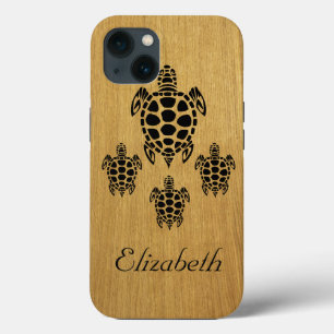 Etui iPhone Case-Mate Tortue de mer Tribal Faux Wood