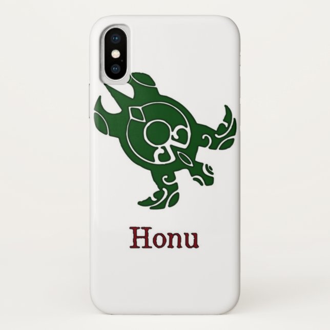 Coques Case-Mate iPhone Tortue de mer tribale verte sur blanc (Dos)