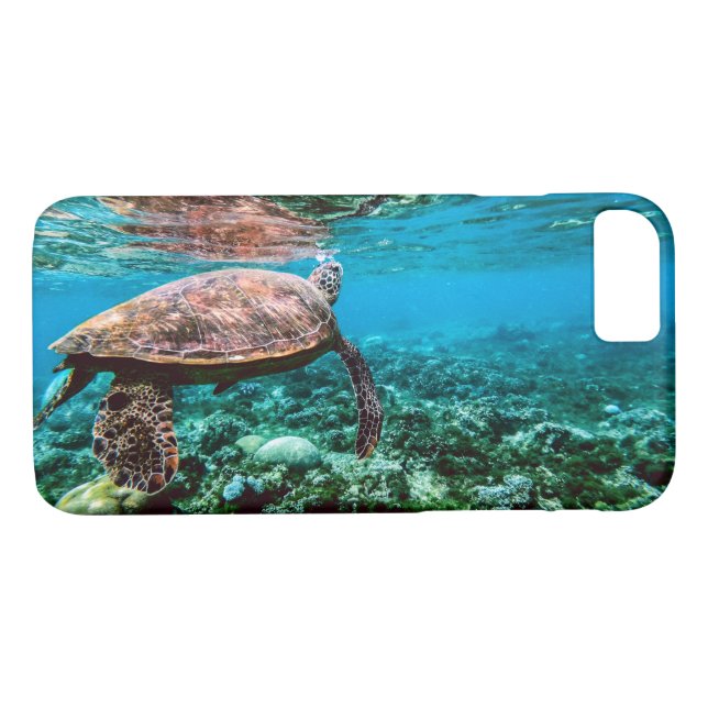 Coques Case-Mate iPhone Tortue de mer tropicale sous-marine (Dos (Horizontal))