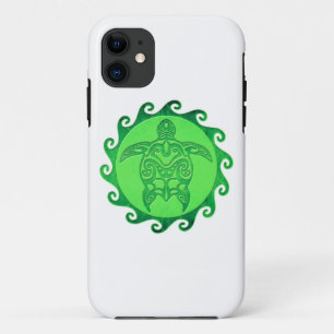 Coque iPhone 11 Tortue de mer verte tribale