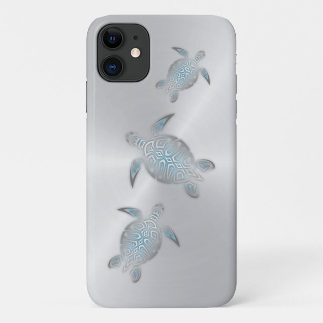 Coques Case-Mate iPhone Tortues marines argentées (Dos)