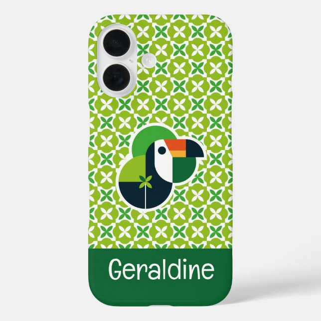 Coques Case-Mate iPhone Toucan Iconic Brazilian Bird Personalized Name  (Verso)