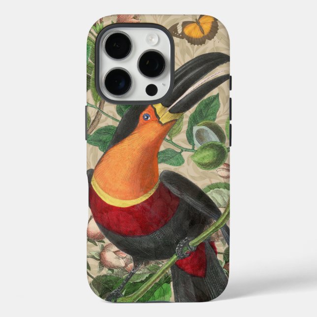 Coques Case-Mate iPhone Toucan Jungle Tropical Bird Belle antique (Verso)