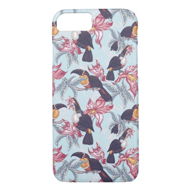 Coques Case-Mate iPhone Toucans À Fleurs Exotiques (Dos)