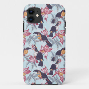 Coque iPhone 11 Toucans À Fleurs Exotiques