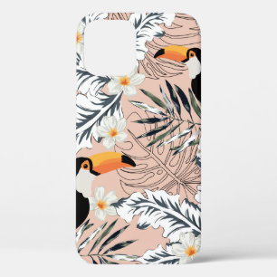 Case-Mate iPhone Case Toucans, feuilles de palmiers graphiques, fleurs d