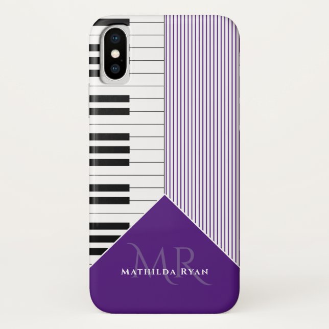 Coques Case-Mate iPhone Touches de piano classiques| violet royal (Dos)