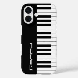 Coque Pour iPhone 16 Touches de piano noir et blanc   Cadeaux de fans d