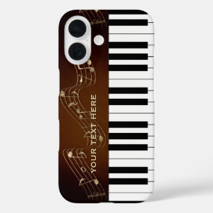 Coque Pour iPhone 16 Touches de piano noir et blanc Cadeaux de musiqu