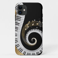 Touches de piano tourbillonnant avec des notes mus