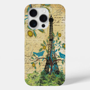 Coque iPhone 15 Pro Tour Eiffel des Inséparables Vintages Monogrammes