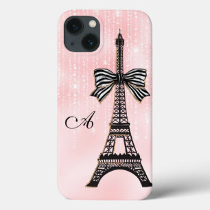 Case-Mate iPhone Case Tour Eiffel Monogramme Paris rose et noir