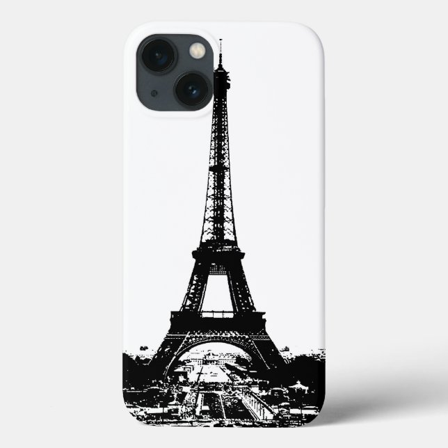 Coques Case-Mate iPhone Tour Eiffel noir et blanc (Verso)