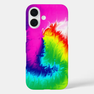 Coque Pour iPhone 16 Tourbillon abstrait néon brillant