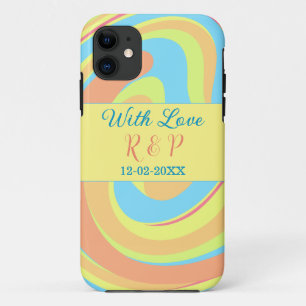 Case-Mate iPhone CASE TOURBILLON PASTEL RÉTRO AJOUTER NOM LETTRE DATE MO