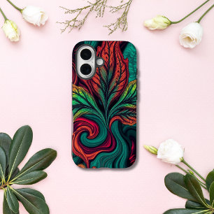 Coque Pour iPhone 16 Tourbillon Tropical Feuille Abstraite