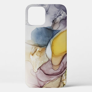 Case-Mate iPhone Case Tourbillons d'encre d'alcool, teinte jaune, abstra