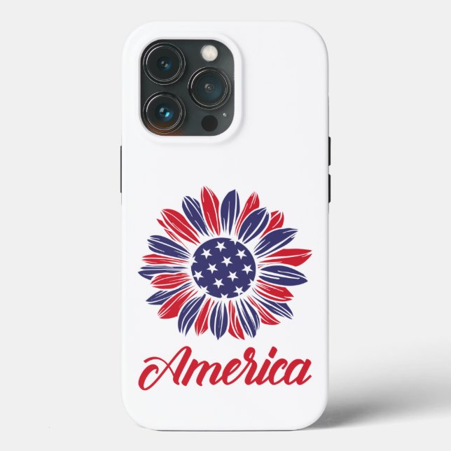 Coques Case-Mate iPhone Tournesol américain patriotique (Verso)