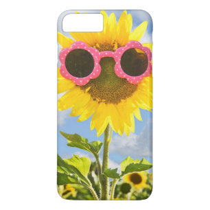 Coque iPhone 7 Plus tournesol avec lunettes de soleil