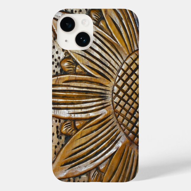 Coques Case-Mate iPhone Tournesol de texture de bois classique Faux (Verso)
