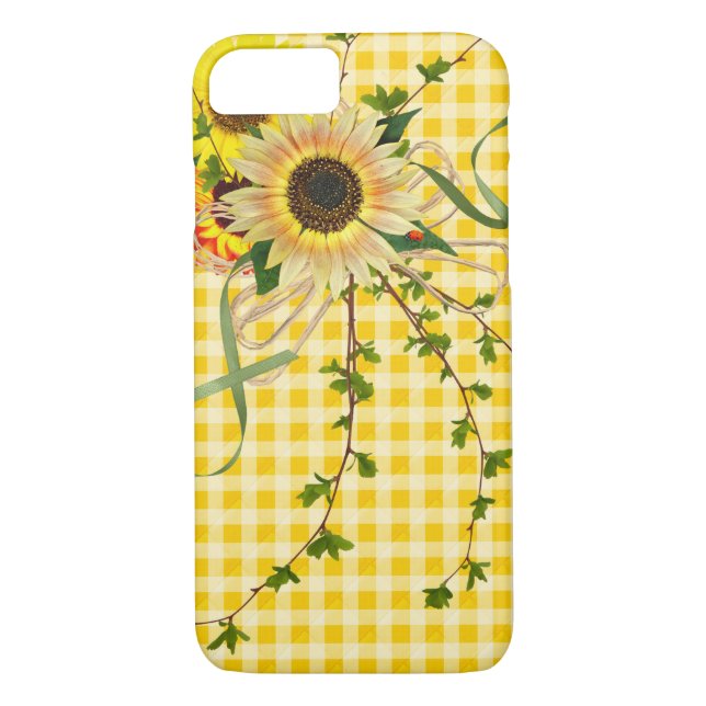 Coques Case-Mate iPhone tournesol et bestiole sur ginham (Dos)