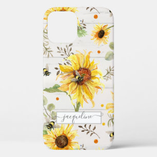 Case-Mate iPhone Case Tournesol Gris Yellow Bumble Bee Rustic Script
