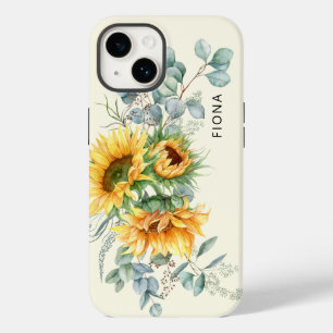 Coque Pour iPhone 14 Tournesol rustique Eucalyptus Vert Personnalisé