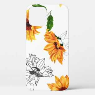 Case-Mate iPhone Case Tournesols dessinés à la main : motif jaune vif.
