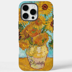 Coques iPhone 16 Pro Max Tournesols Rouge Orange Jaune Van Gogh