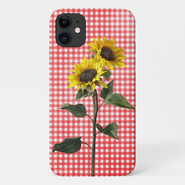 Coques Case-Mate iPhone Tournesols sur en vichy (Dos)