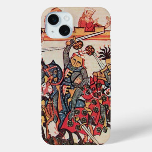 COQUE iPhone 15 MINI TOURNOI MÉDIÉVAL, COMBATTRE DES CHEVALIERS ET DES 