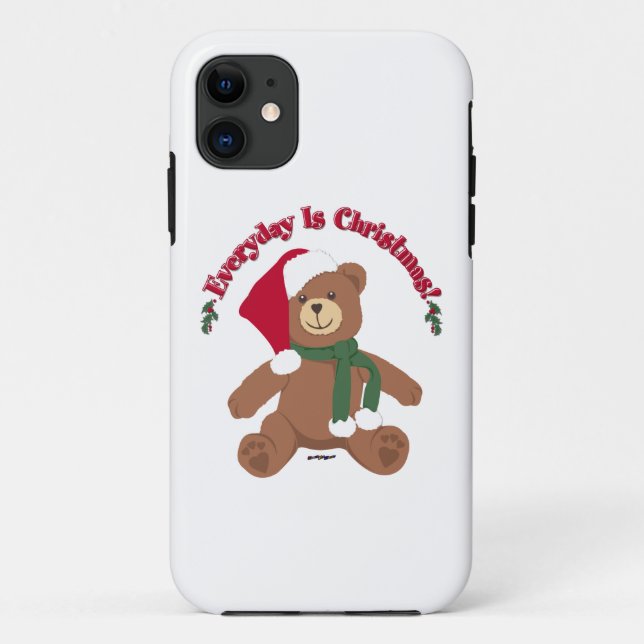 Coques Case-Mate iPhone Tous Les Jours, C'Est Noël ! Ours de NoëlTeddy (Dos)