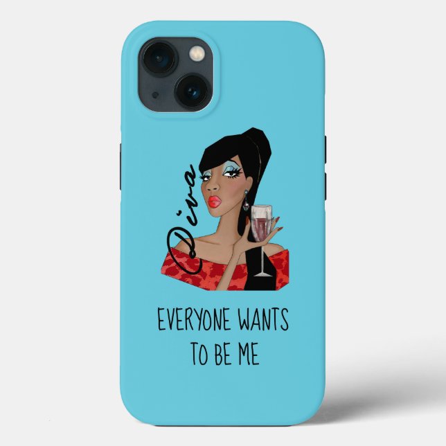 Coques Case-Mate iPhone "Tout le monde veut être moi !" AfroAméricain+Diva (Verso)