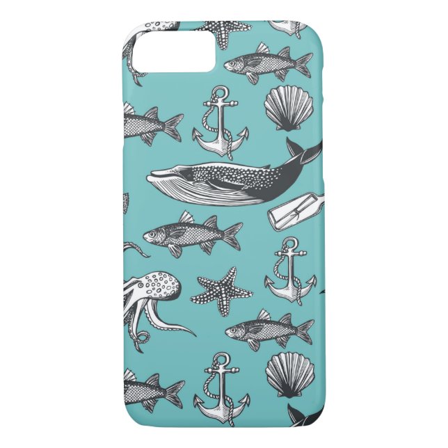 Coques Case-Mate iPhone Tout Le Motif De Mer (Dos)