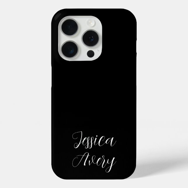 Coques Case-Mate iPhone Tout nom | Élégant script blanc modifiable sur noi (Verso)