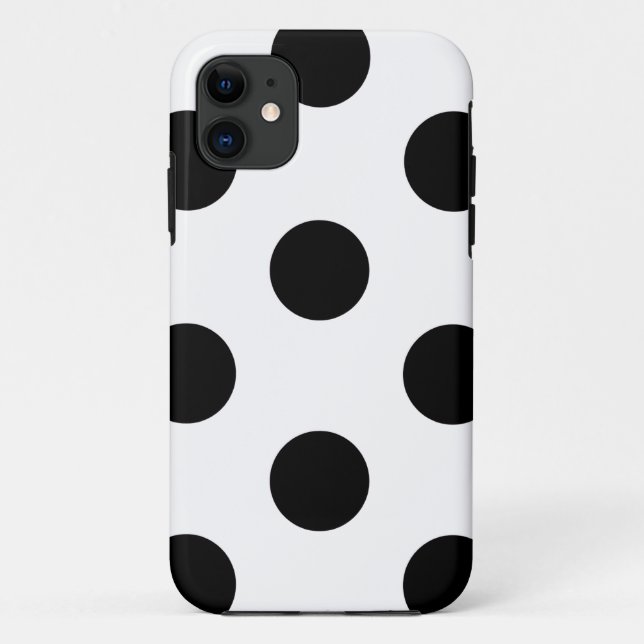 Coques Case-Mate iPhone Tout produit Conception Polka Point Blanc & Noir (Dos)