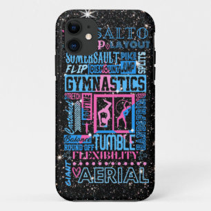 Case-Mate iPhone Case Tout sur Gymnastique Typographie en rose et bleu