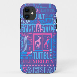 Case-Mate iPhone Case Tout sur Gymnastique Typographie en rose et bleu