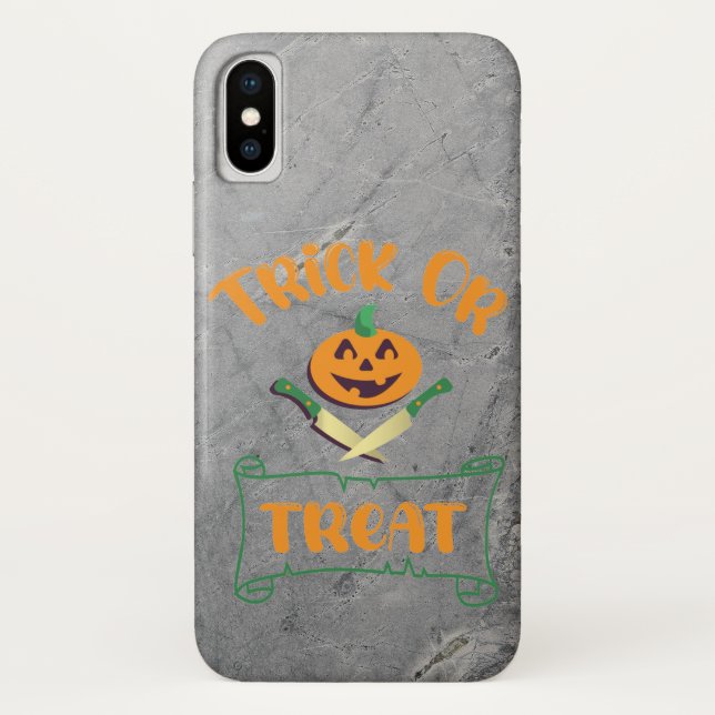 Coques Case-Mate iPhone Tracer ou traiter les os croisés Halloween visage  (Dos)