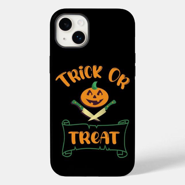 Coques Case-Mate iPhone Tracer ou traiter les os croisés Halloween visage  (Verso)