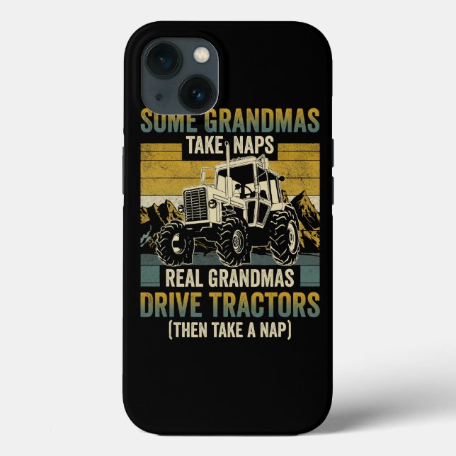 Coques Case-Mate iPhone Tracteur Grandma Farm Dons Real Grandmas Drive Tra (Verso)