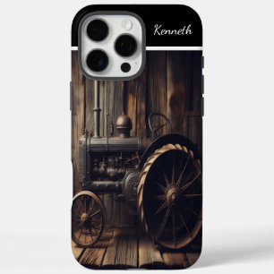 Coques iPhone 16 Pro Max Tracteur vintage dans la grange rustique