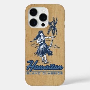 Coques iPhone 16 Pro Tradewinds Hawaiian Island Hula Girl Faux Wood