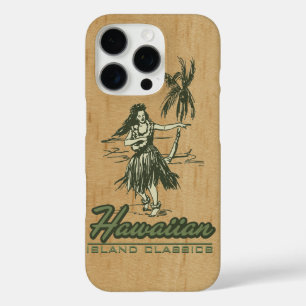 Coques iPhone 16 Pro Tradewinds Hawaiian Island Hula Girl Faux Wood