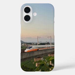 Coque Pour iPhone 16 Train à grande vitesse au coucher du soleil : Pays