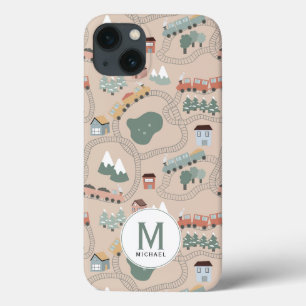 Case-Mate iPhone Case Trains colorés mignons sur les voies de train Mono