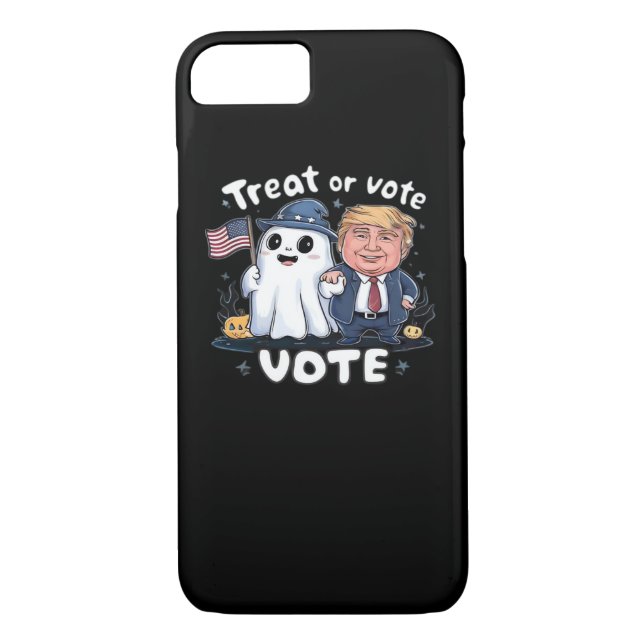 Coques Case-Mate iPhone Traiter Ou Voter, Trumpkin Éffrayant, Halloween Gr (Dos)