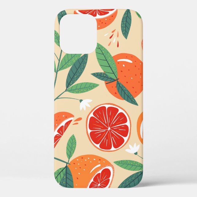 Coques Case-Mate iPhone Tranches de pamplemousse, motif moderne sans soudu (Verso)