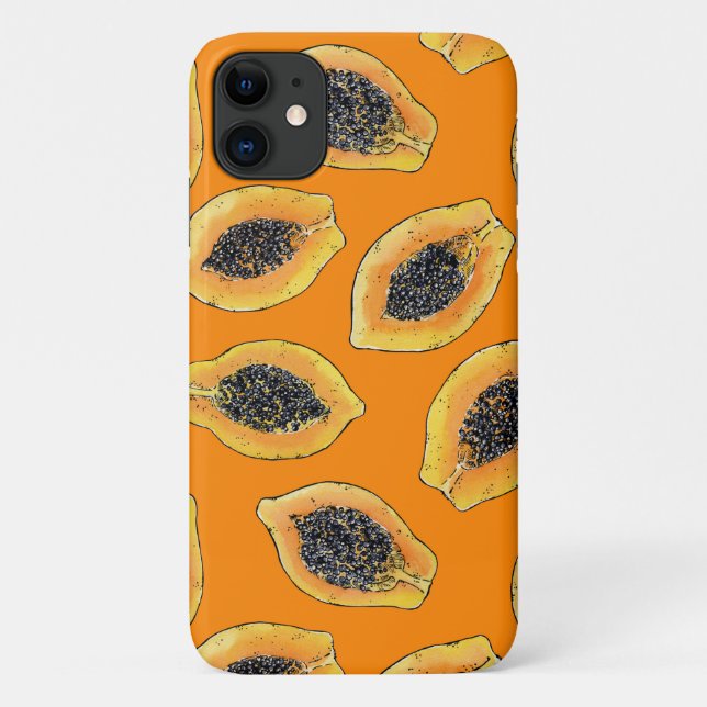 Coques Case-Mate iPhone Tranches de Papaya sur orange (Dos)