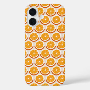Coque Pour iPhone 16 Tranches Orange Géométrique Chaud Rétro